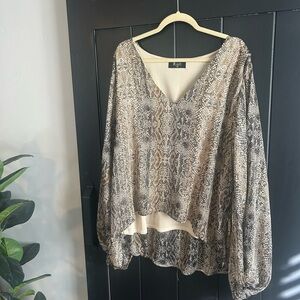 Long sleeve snake skin blouse